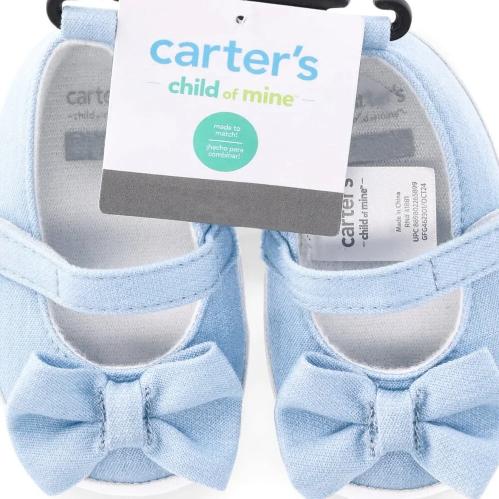 Carter's Child Of Mine Baby Girl Skimmer Sneaker Shoes Size 0-3 Months NEW